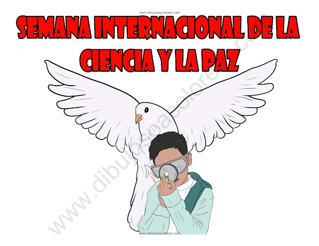 Semana Internacional de la Ciencia y la Paz dibujo a color y para colorear